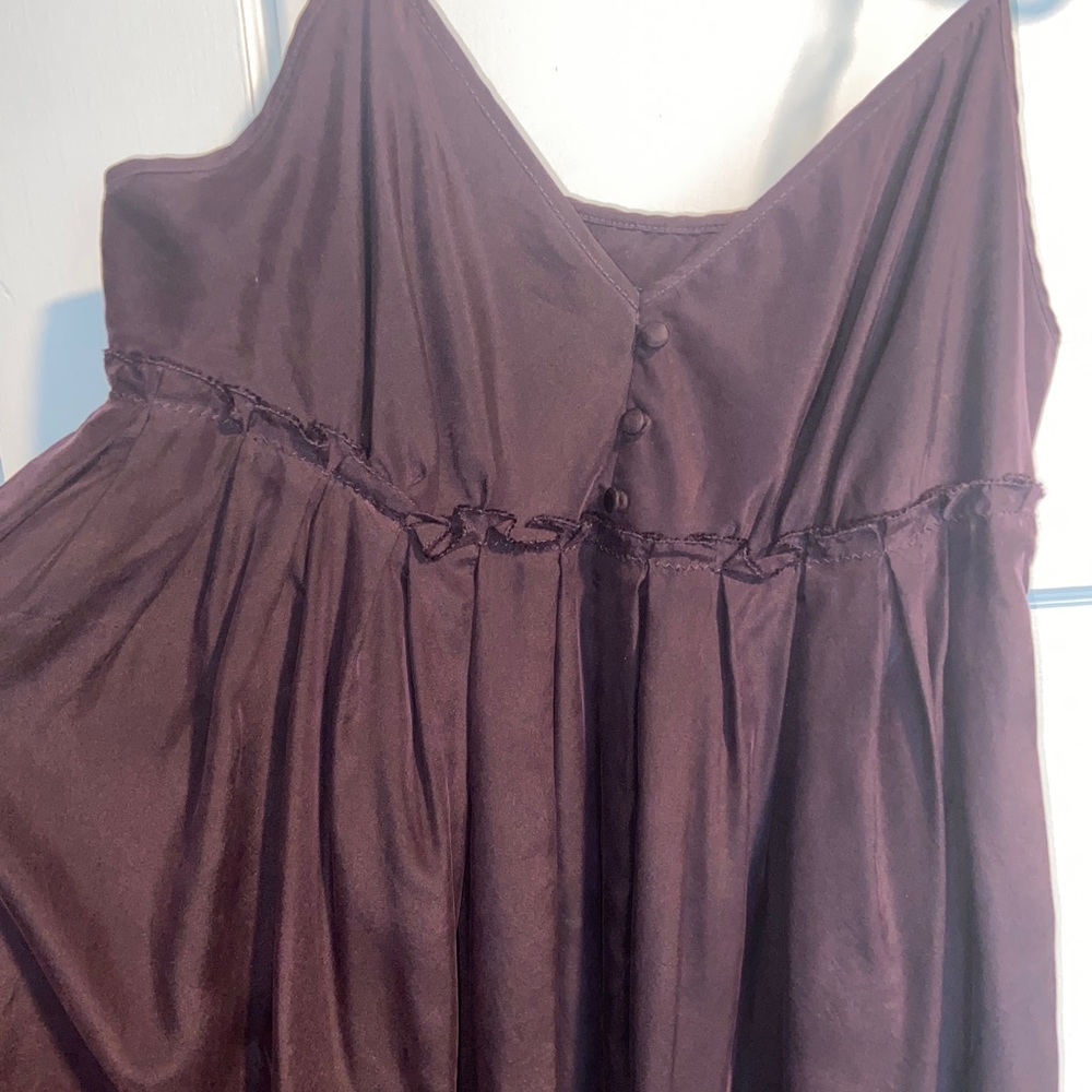 Y2K Fashion Gap Silk Babydoll Slip Dress - Eggplant Purple - Picture 3 of 10